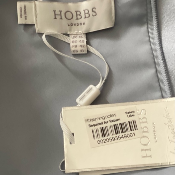 HOBBS LONDON Marcella Embellished Neck Dress-Blue - Picture 15 of 15